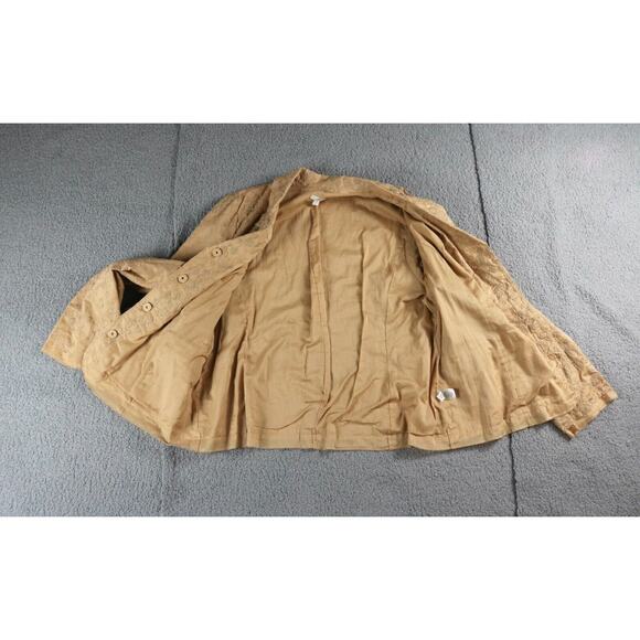 J Jill Jacket Size 20 Brown Floral Embroidered 3/4 Sleeve Button Up Pockets - Picture 3 of 9
